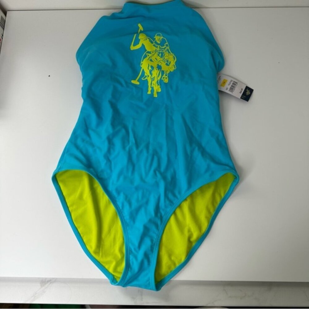 U.S. Polo ASSN one piece bathing suit in blue size L